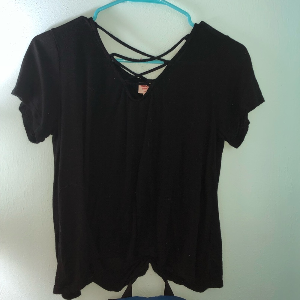 black crisscross top